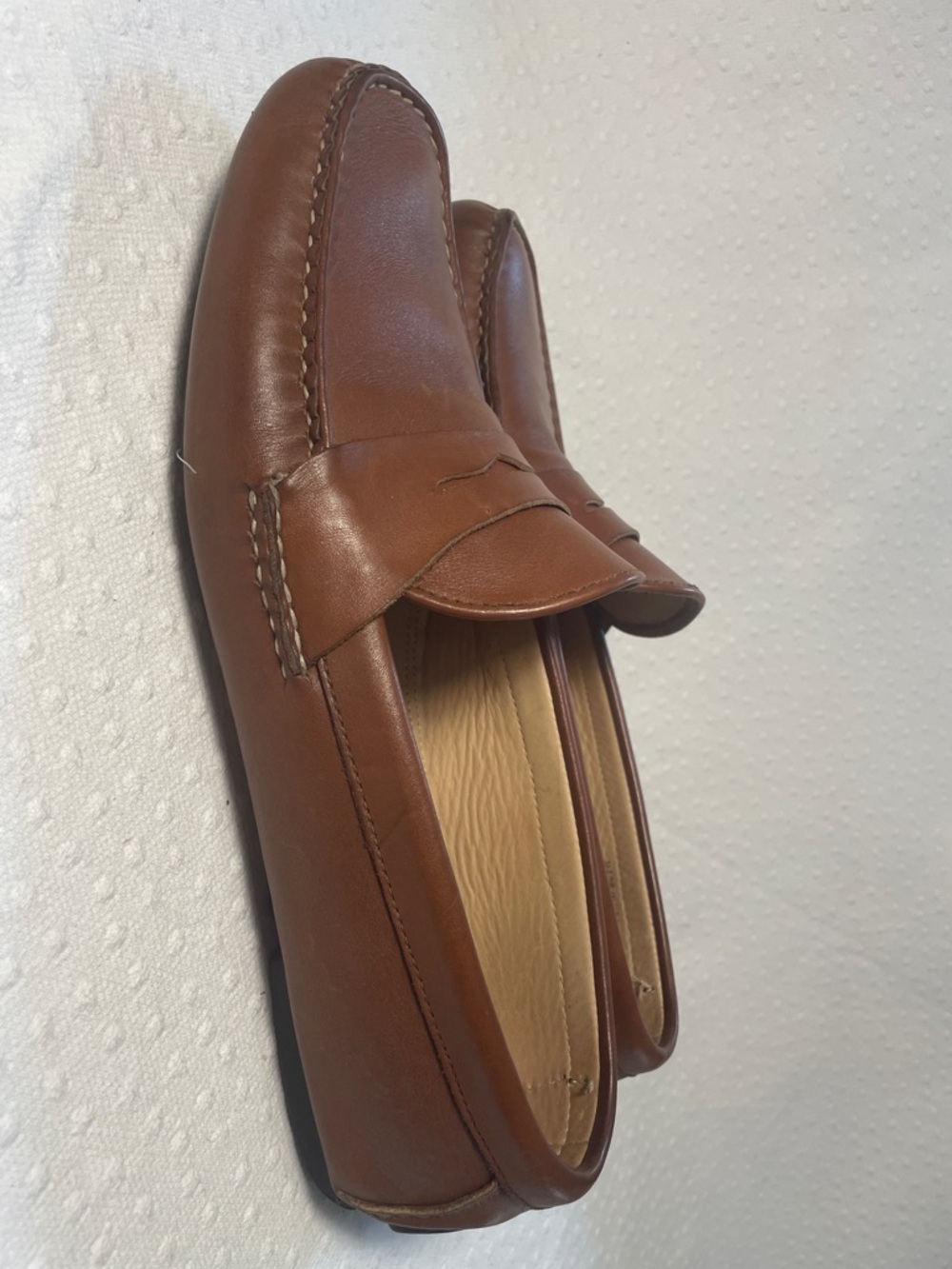 Allen Edmonds Tan Leather Penny Loafers  driving shoe men’s 11D - Picture 3 of 5